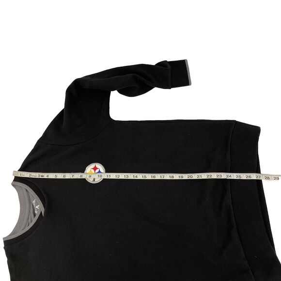 Mens Antigua Pittsburgh Steelers Ribbed Black Sweatshirt Size Small - Picture 4 of 7